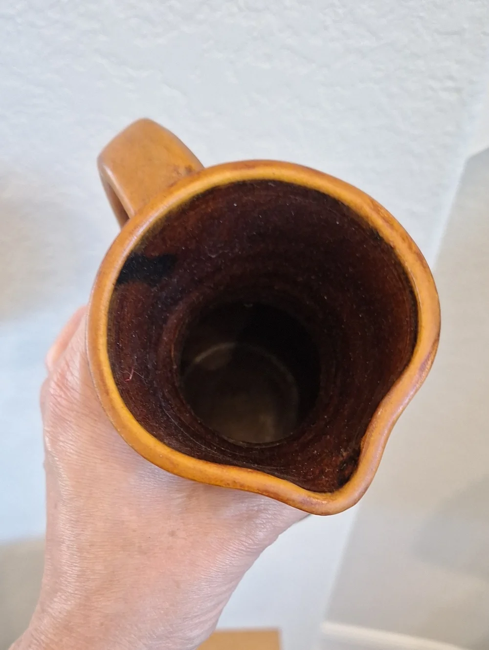 Vintage Artist Signed Folksy Artsy Floral Leaf Pottery Pitcher Vase Bari Logue